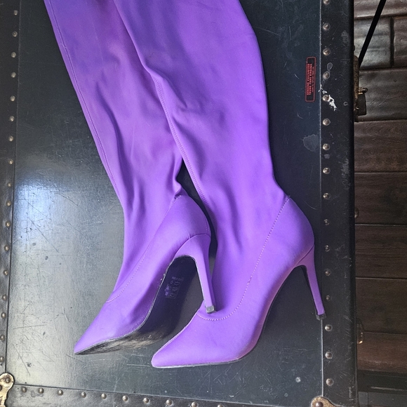 purple thigh boots over the knee boots - Picture 13 of 16